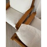 Pair of pine armchairs