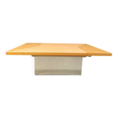 Vintage hidden bar coffee table by Paul michel in ash wood, 1970s