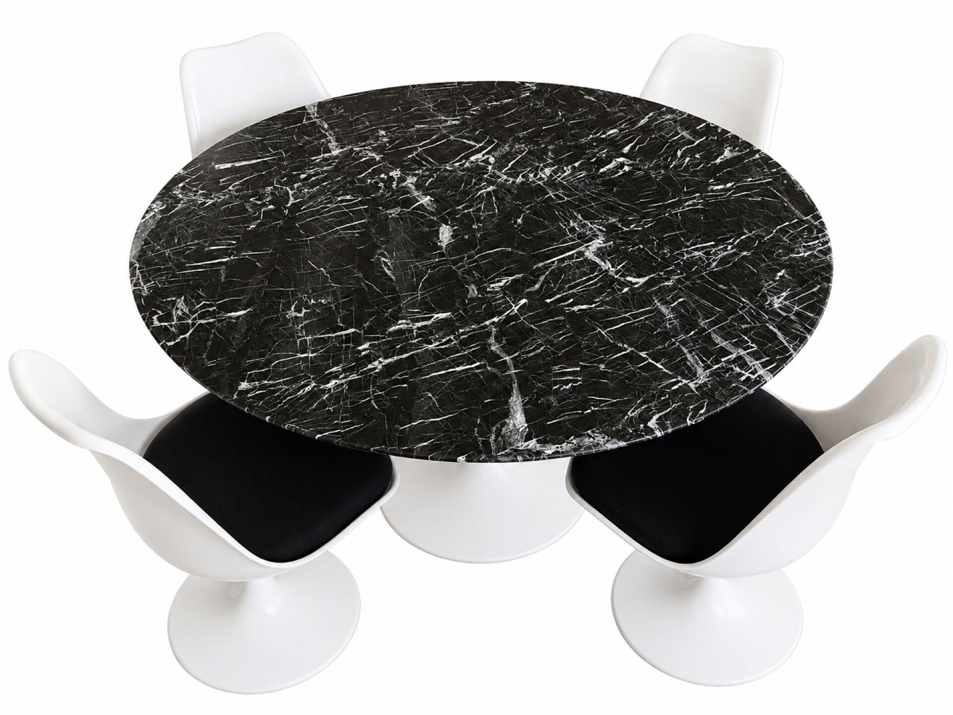 Tulip table Saarinen 120 cm black Marquina marble