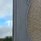 Antique Louis XV style mirror in solid oak with grey patina, 131cm.