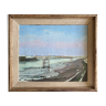 Painting "La Lagune" Marine Seaside signed and frame
