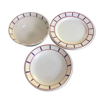 Basque decor plates and salad bowl