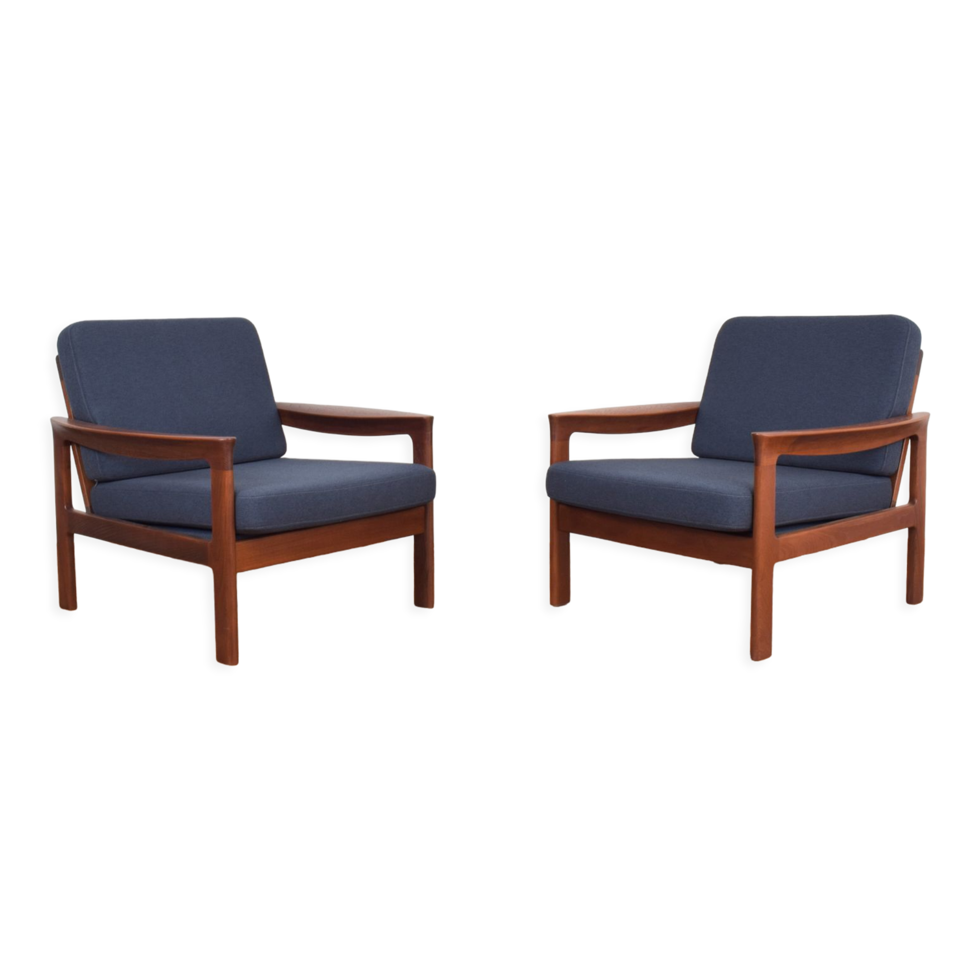 Danish Teak Armchairs by Arne Vodder for Komfort, Set of 2