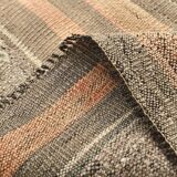 3x12 Brown Mustard Turkish Kilim Runner Rug 101x353Cm