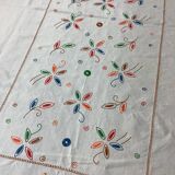 Tablecloth & 9 old monogram linen napkins