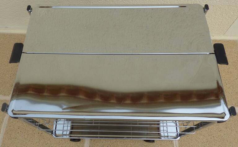 Vintage 50s Textane style rolling and folding trolley on its large