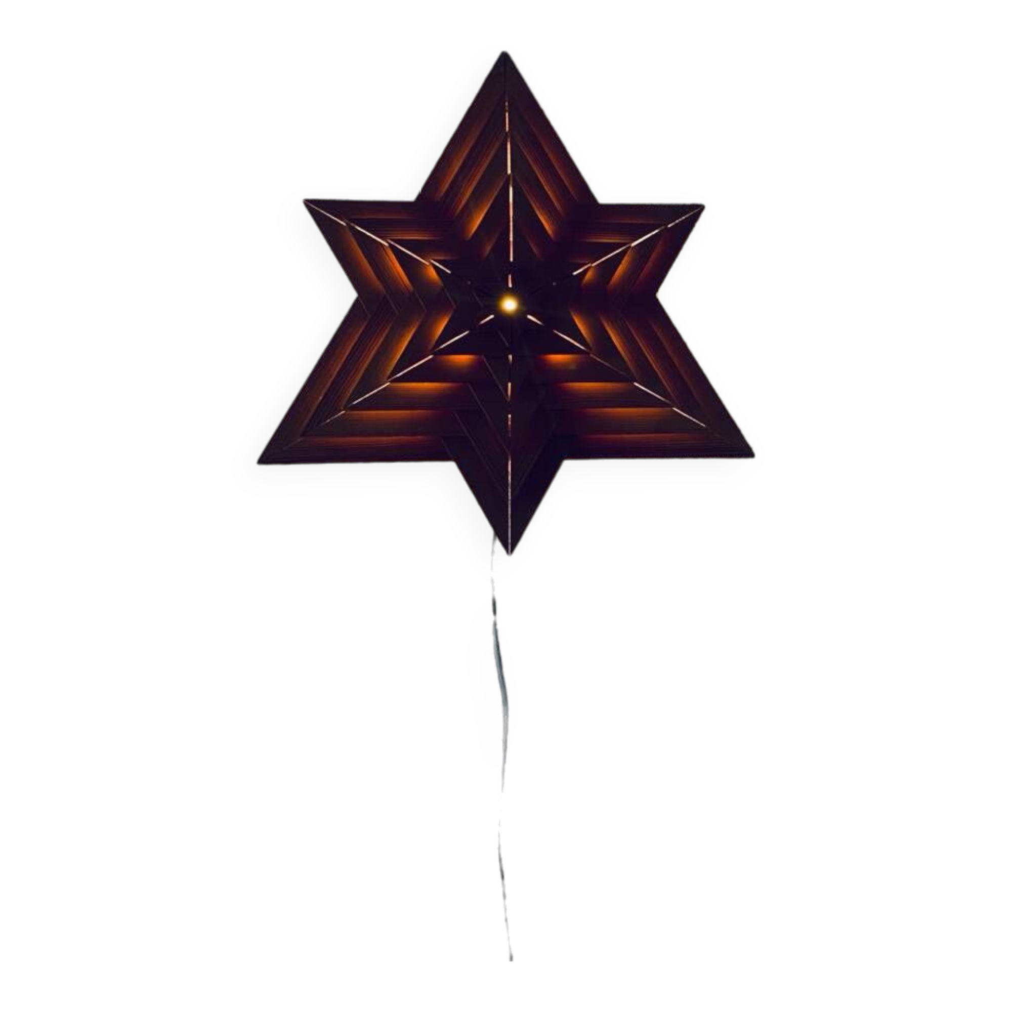 Luminous wooden wall star