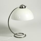 Large Mid Century metal table lamp with plastic shade by Schanzenbach Germa