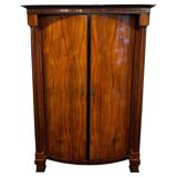 Biedermeier Armoire, Walnut Veneer, Full Columns, Austria/Vienna around 1825