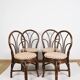 Set of 4 turned wicker chairs, vintage.
