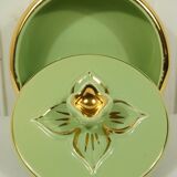 Porcelain box "water lily" pistachio & gold