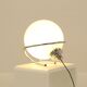 Lampe de table globe en chrome et verre blanc, Italie, années 1970