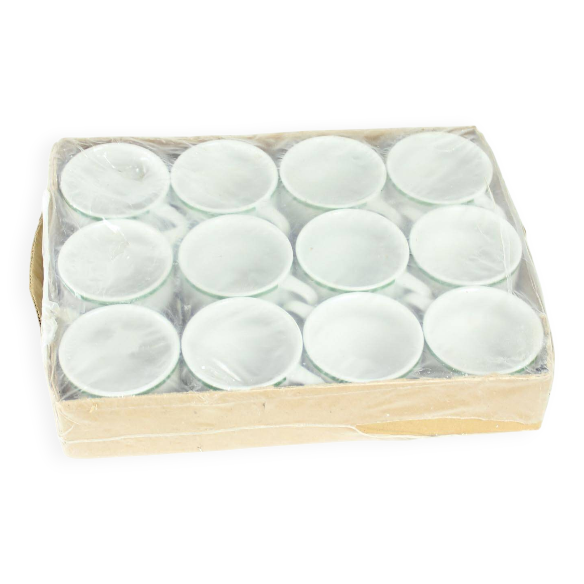 Lot de 12 tasses en porcelaine blanche de Lubiana, Pologne années 1960