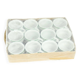 Lot de 12 tasses en porcelaine blanche de Lubiana, Pologne années 1960