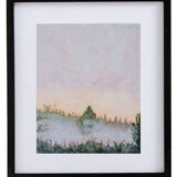 Painting, the tree and the mist.