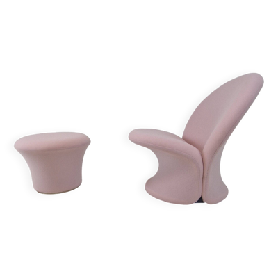 Fauteuil Lounge avec Pouf Modèle F572 de Pierre Paulin pour Artifort, 1967