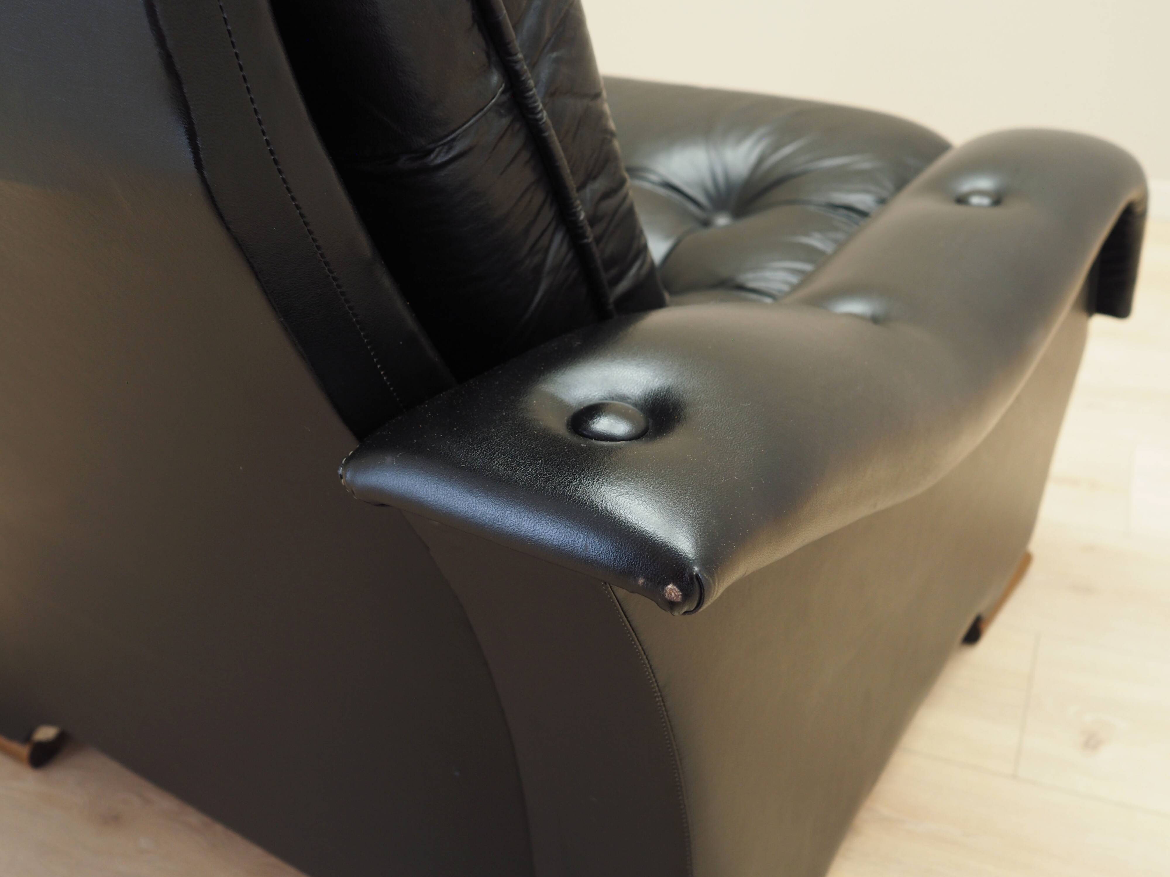 Black armchair, Italian design, 1980s, production: Italy