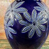 Antique Betschdorf Alsace stoneware vase - Floral decoration