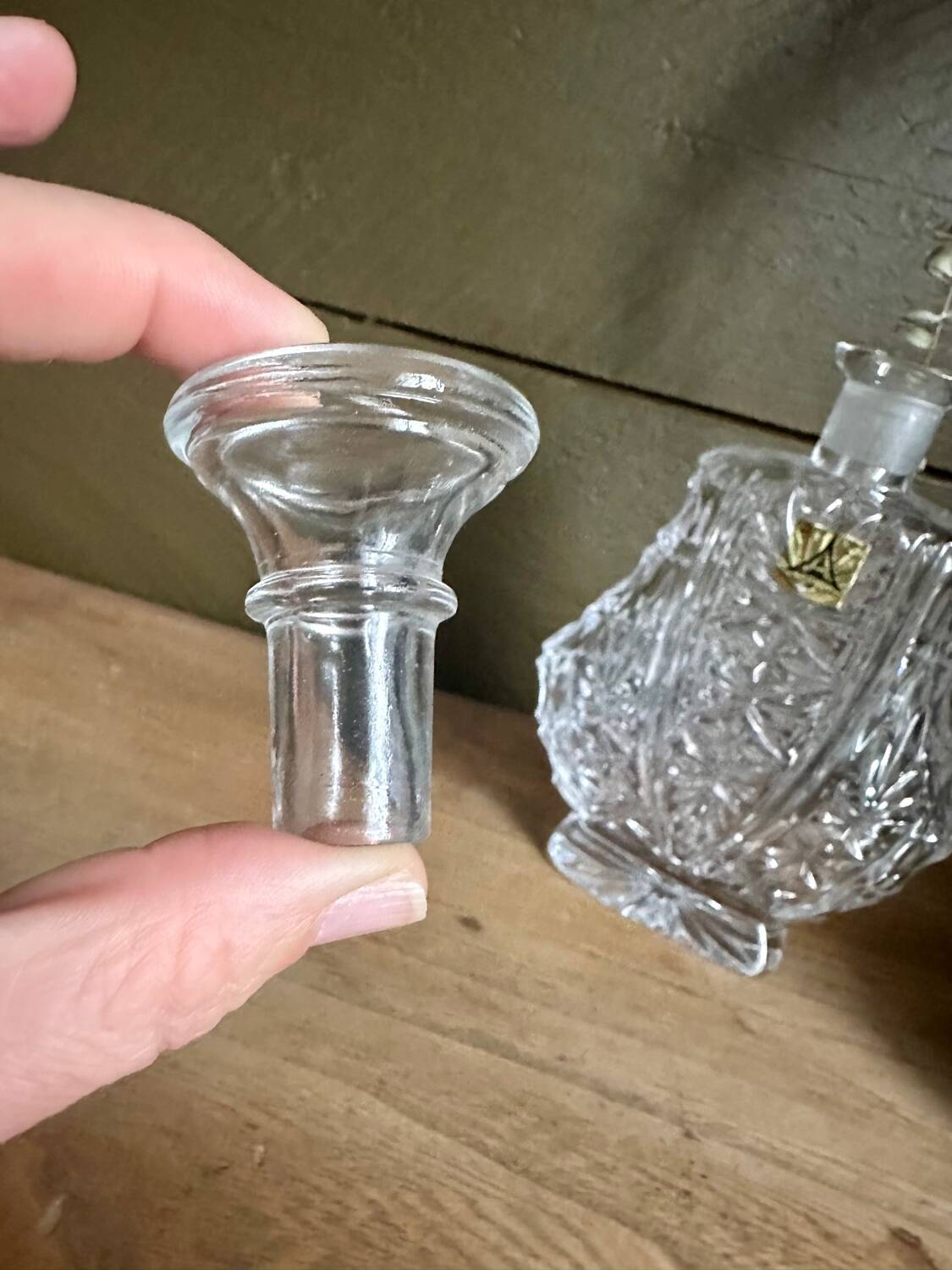 Anna Hutte crystal bottle from the 60s