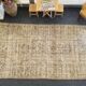 Tapis Oushak beige décor rustique, 6x10, surteint sable, pour salon, MOON.145