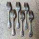 6 dessert forks, Christofle pie in silver-plated metal, shell decoration.