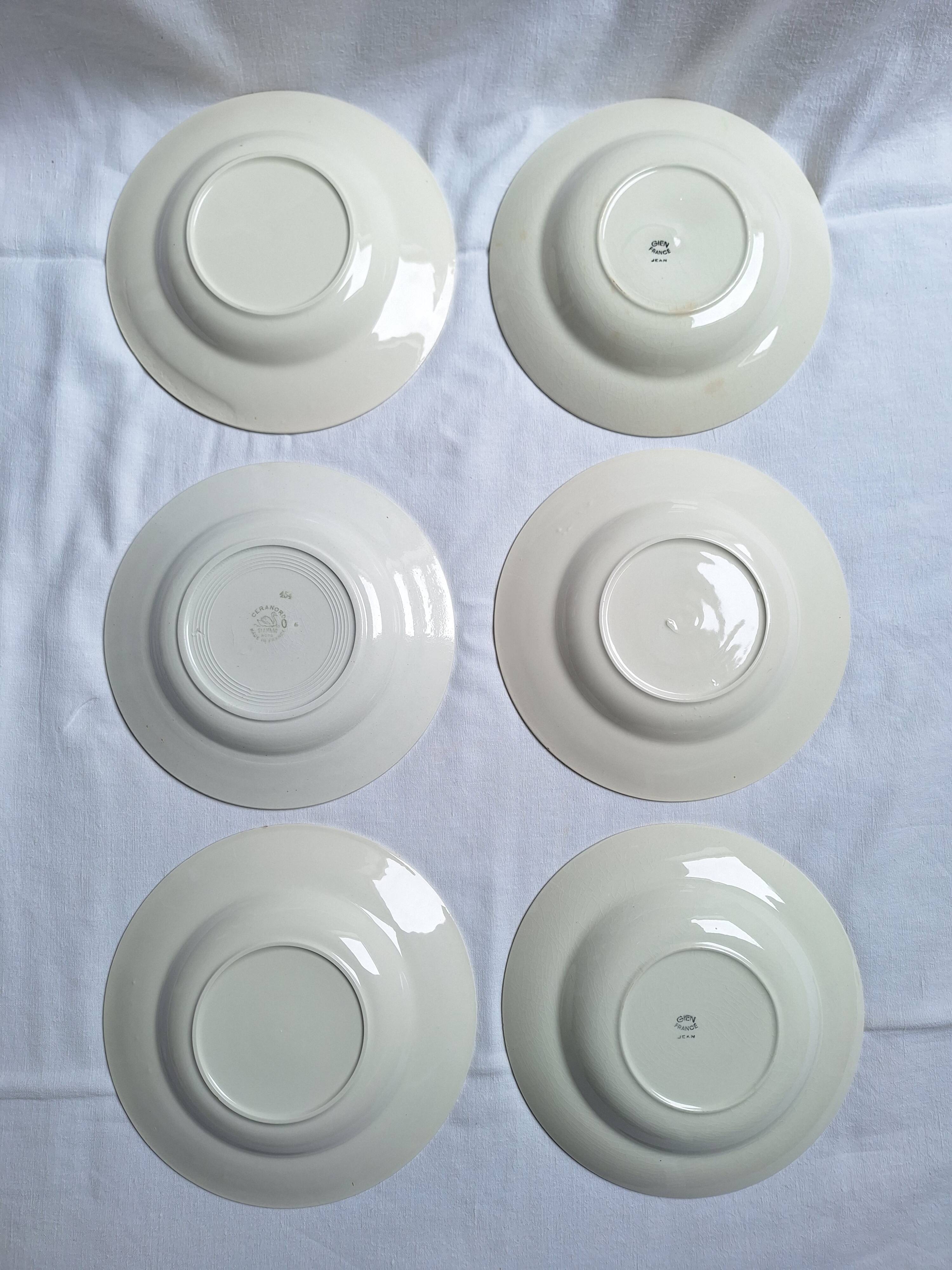 Vintage Gien and St Amand soup plates