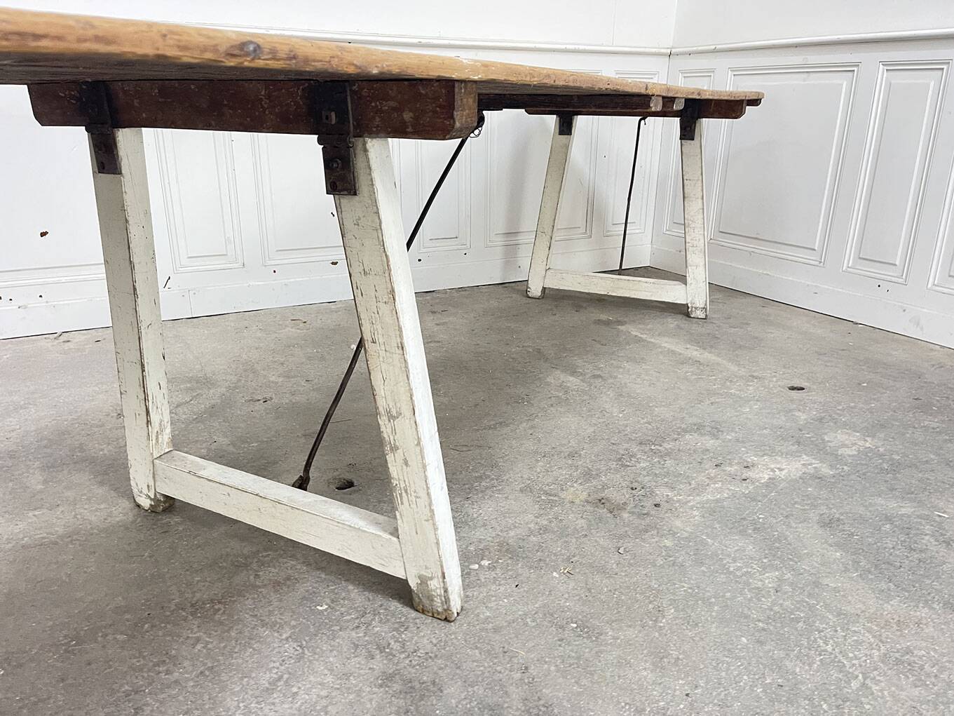 Large 1940s-style outdoor dining table