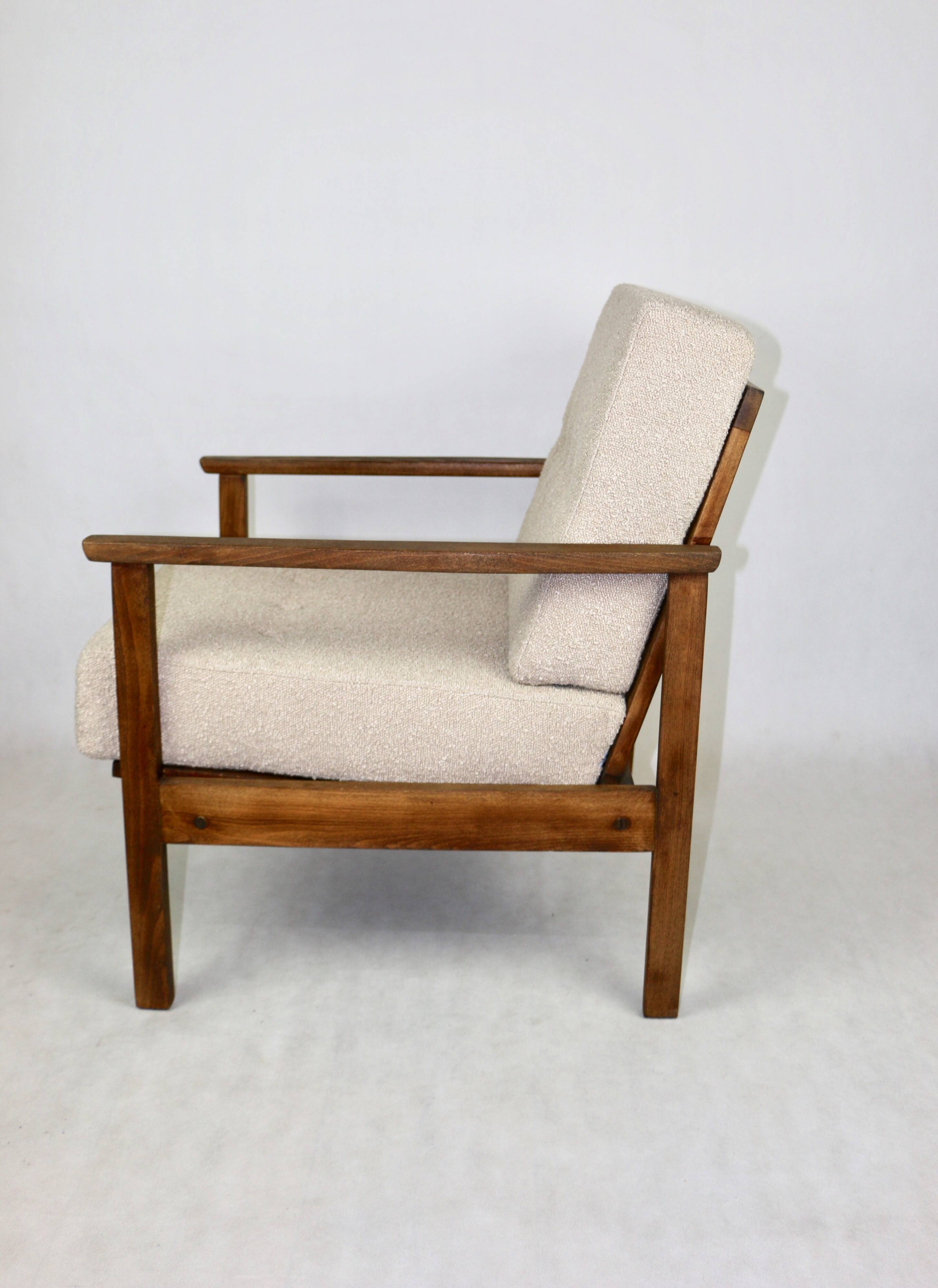 Vintage Beige Boucle Loop Armchair, 1970s