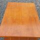 Vintage oak desk with a metallic base from the 1960s.
