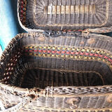 Braided wicker shopping basket