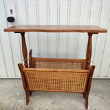 Vintage wicker wood magazine holder