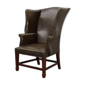 fauteuil à oreilles - cuir