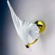 Pair of "Calla Lily" leaf-shaped wall sconces, Murano glass & gilt brass, circa 1970s, Italy