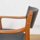 Fauteuil vintage en teck et cuir, Danemark, 1960
