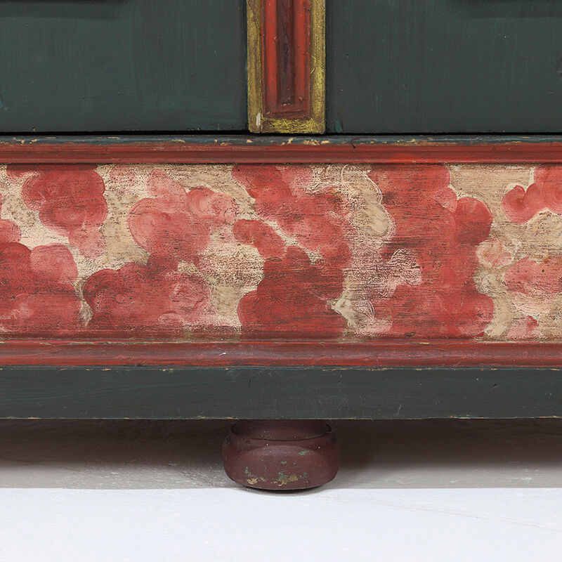 Rustic Farmhouse Folk Art Painted Bridal Cabinet