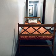 Bed or bench 1 place vintage with crosses of the 50s