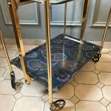 Textable brass and cashmere serving table