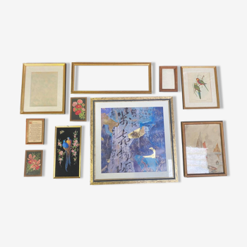 Set of 10 gilded wood or vintage resin frames
