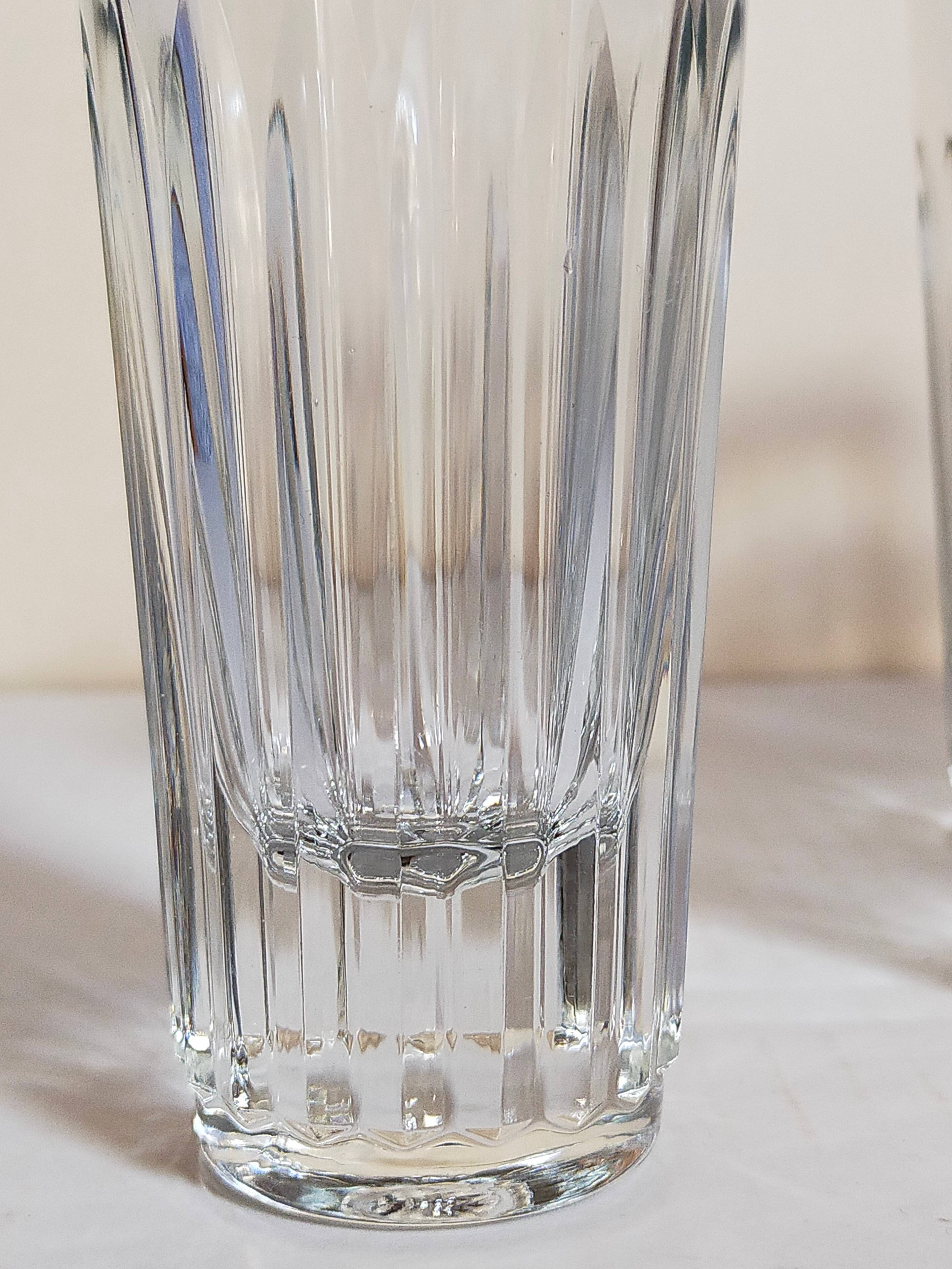 Six verres à anisette de bistrot vintages