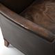 Paire de vieux fauteuils club danois en cuir patiné des années 1940