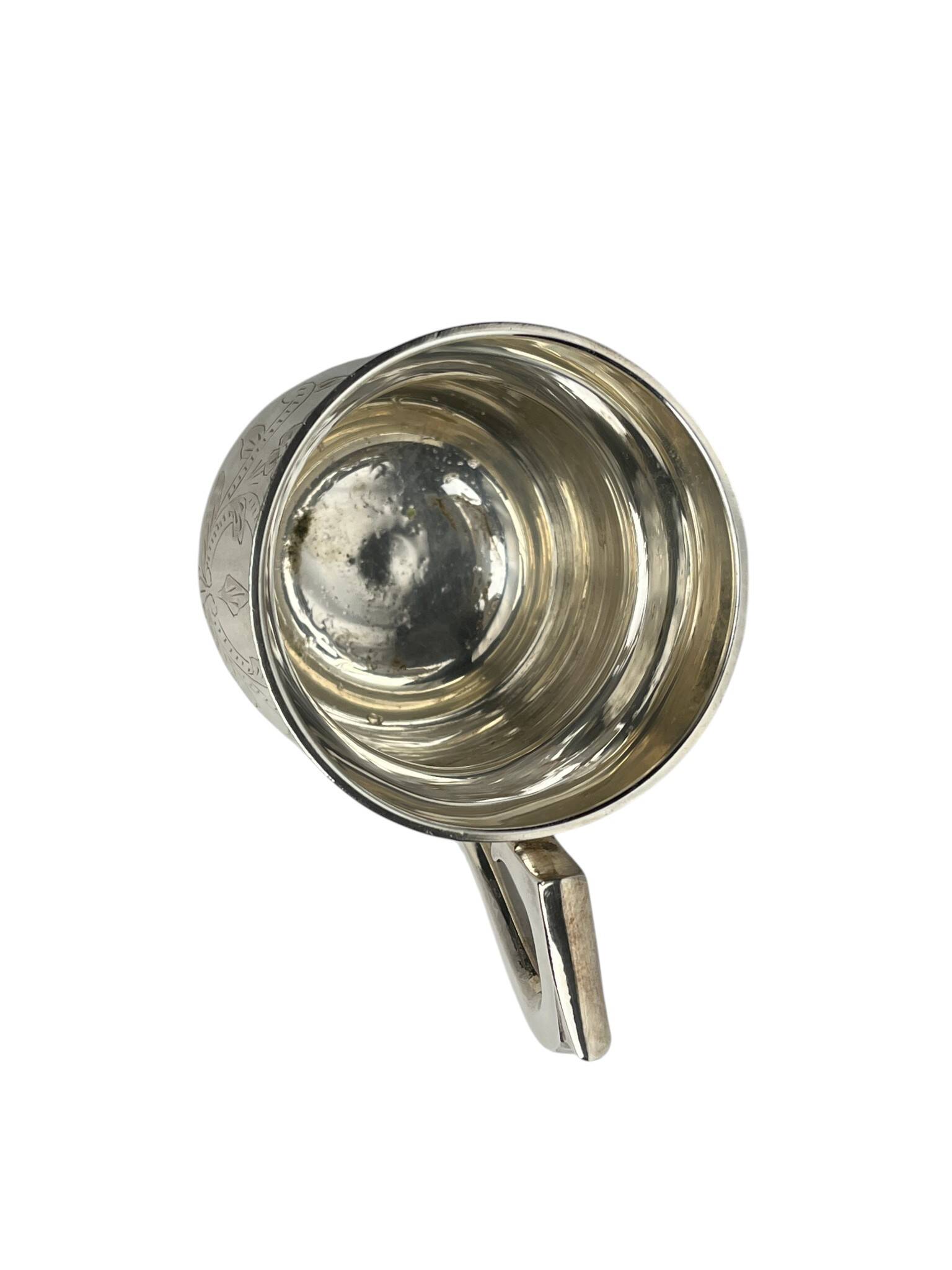 Tableware, silver-plated mug cup from the 20th century.