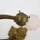 Magnificent water lily floor lamp with pink tulips, 80s art deco style
