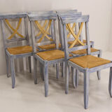 6 mulched provencal style chairs