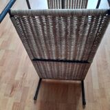 Vintage metal and wicker shelf