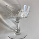 Set of 6 glasses of champagne 19th with flat sides and scales