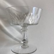 Set of 6 glasses of champagne 19th with flat sides and scales
