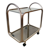Kaymet dessert trolley in smoked glass and anodised aluminium, 1980s.