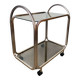 Kaymet dessert trolley in smoked glass and anodised aluminium, 1980s.