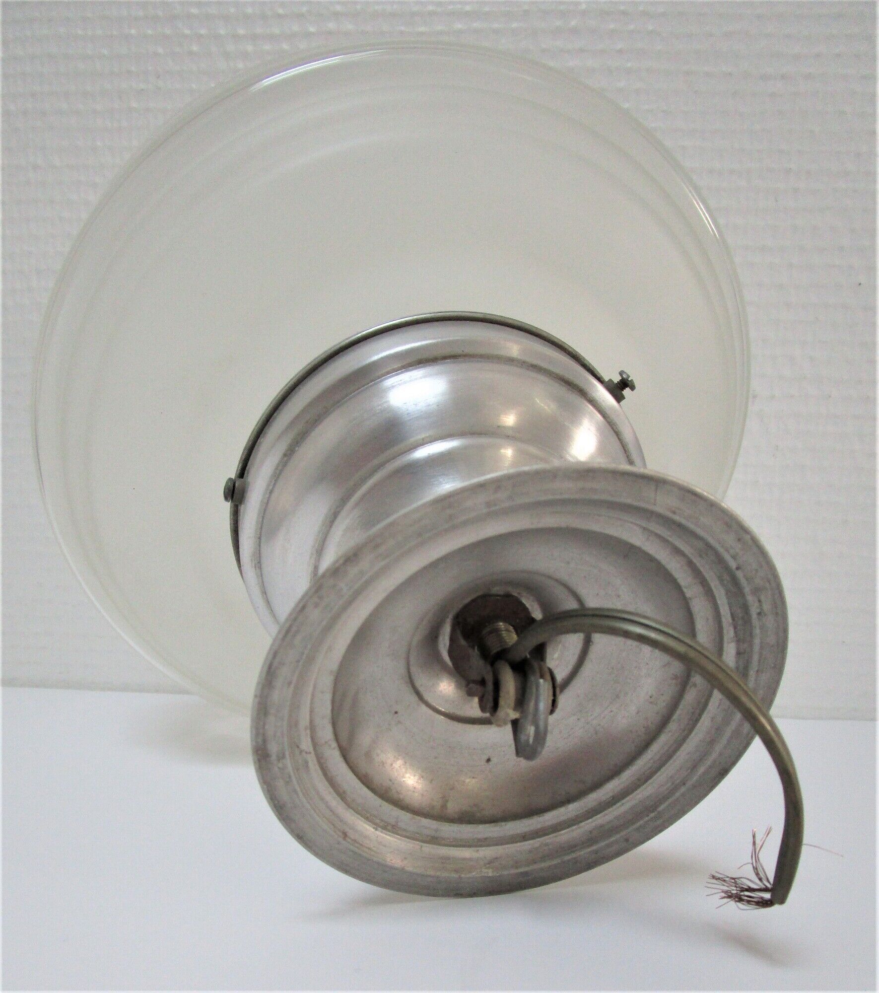 Ceiling lamp Art Deco frosted glass diamond decoration aluminum 30s