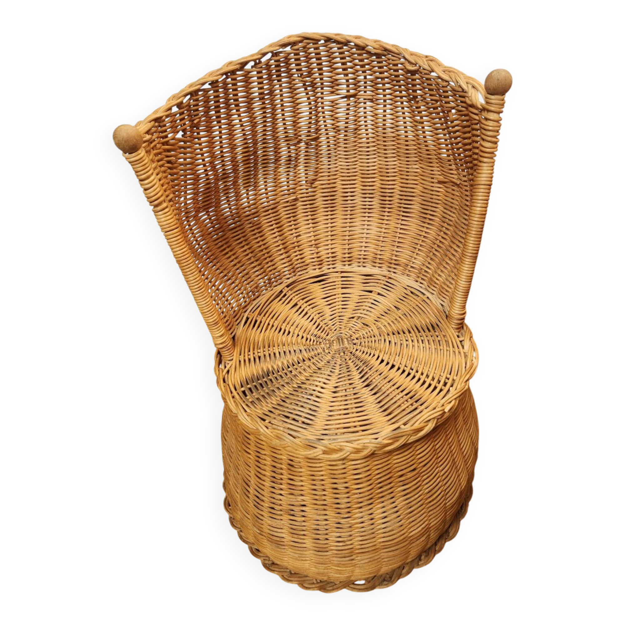 Fauteuil corbeille enfant en osier